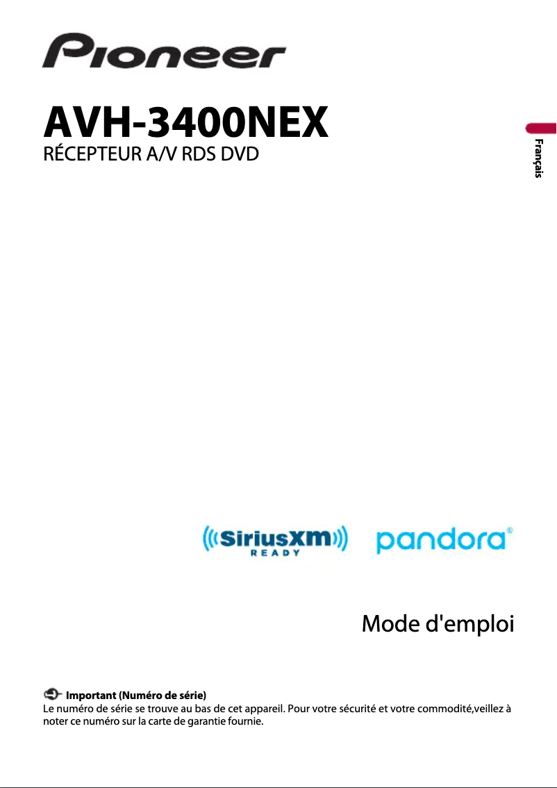 Image de la première page du manuel de l'appareil AVH-3400NEX