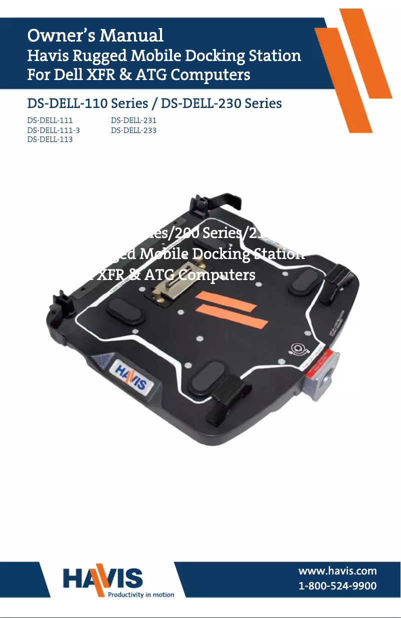 Page 1 de la notice Manuel utilisateur Havis DS-DELL-113