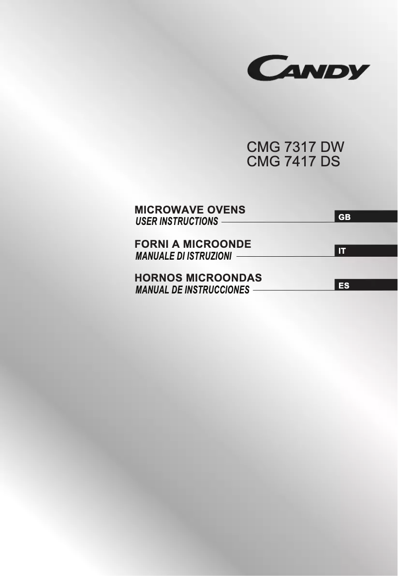 Page n°1 - Manuel utilisateur Candy CMG 7417 DS
