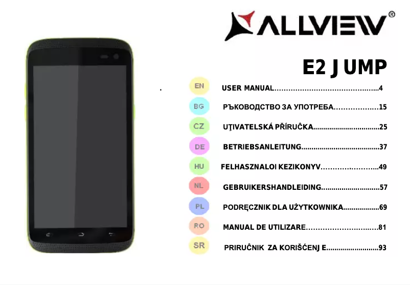 Image de la première page du manuel de l'appareil E2 jump