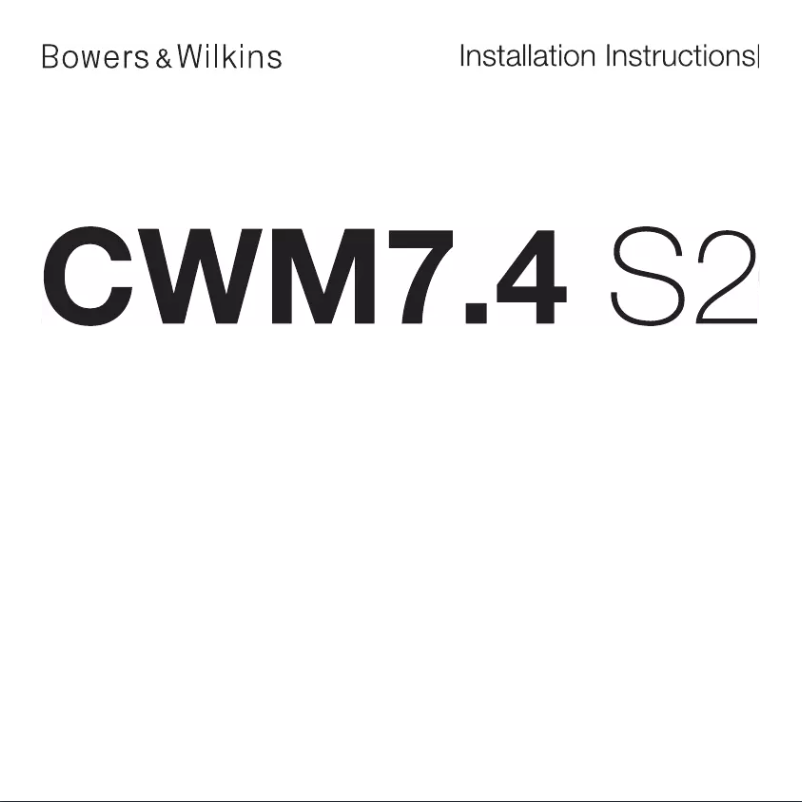 Página 1 del manual Manual de instrucciones Bowers & Wilkins CWM7.4 S2
