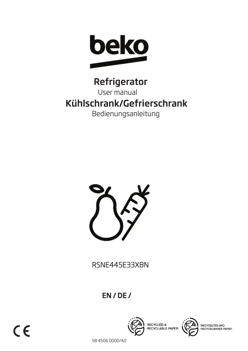 Image de la première page du manuel de l'appareil RSNE445E33XBN