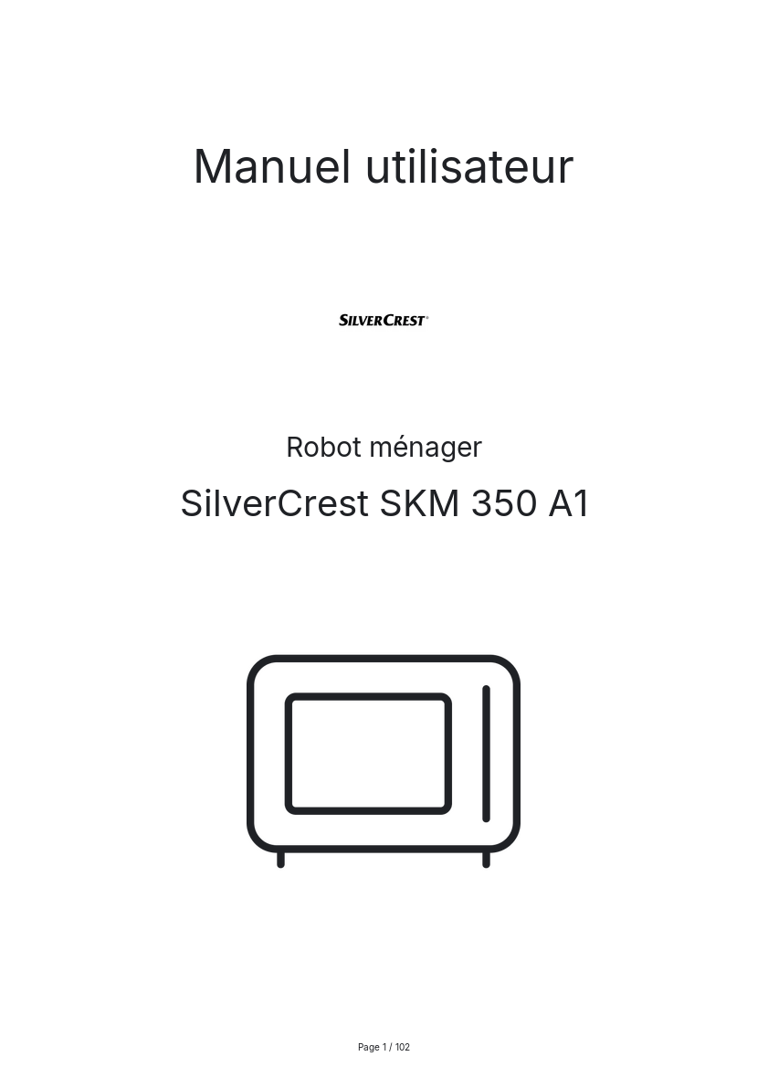 Page n°1 - Manuel utilisateur SilverCrest SKM 350 A1