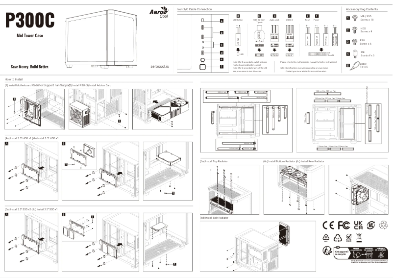 Page 1 de la notice Manuel utilisateur AeroCool P300C