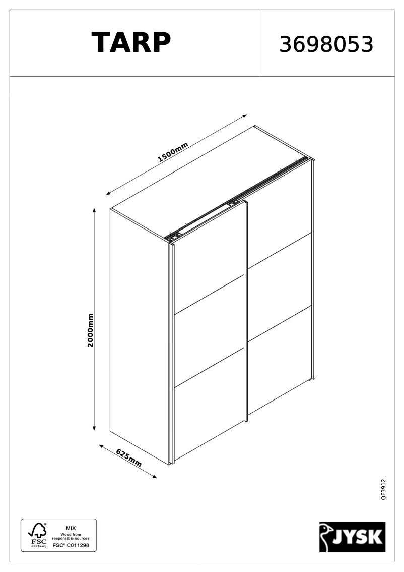 Imagen de la primera página del manual del dispositivo Tarp (151x201x64)