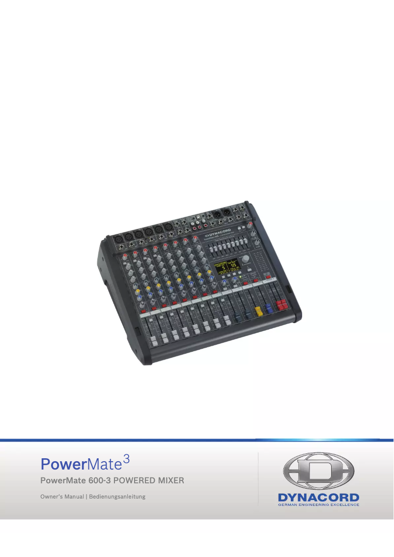 Page n°1 - Manuel utilisateur Dynacord Powermate 600-3