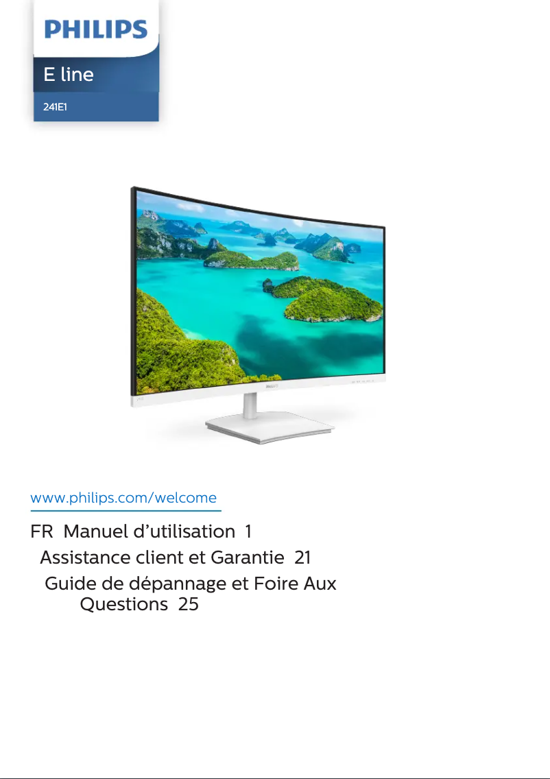 Page n°1 - Manuel utilisateur Philips E Line 241E1SCA