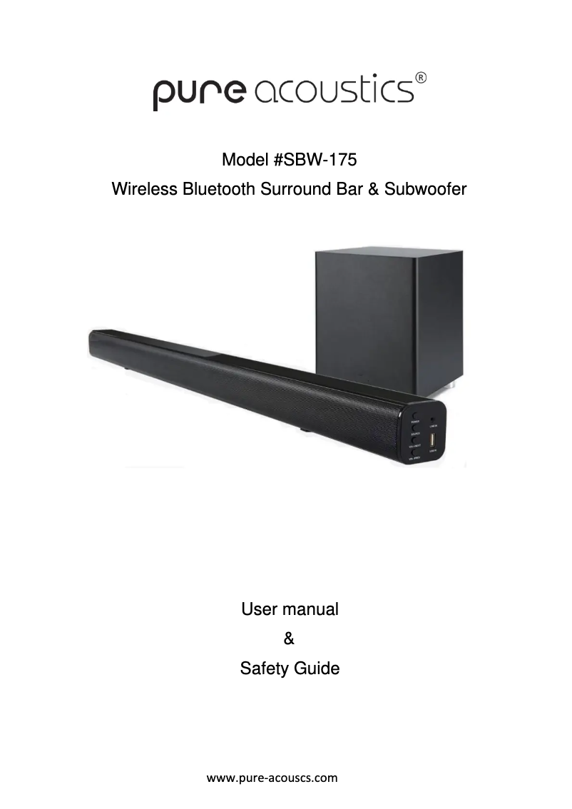 Image de la première page du manuel de l'appareil SBW-175