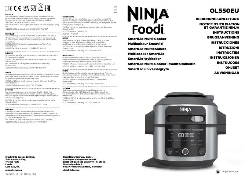 Page 1 de la notice Manuel utilisateur Ninja Foodi OL550EU