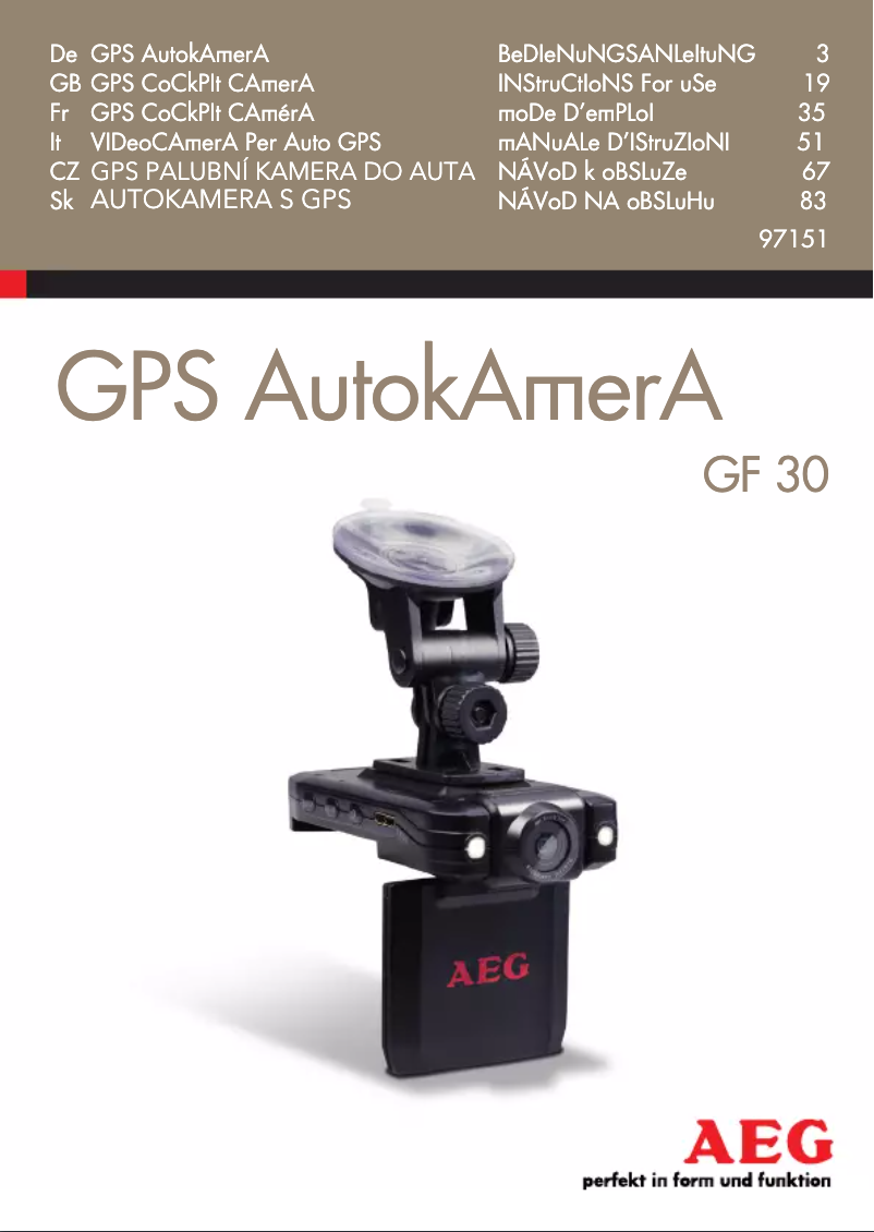 Página 1 del manual Manual de usuario AEG GF 30