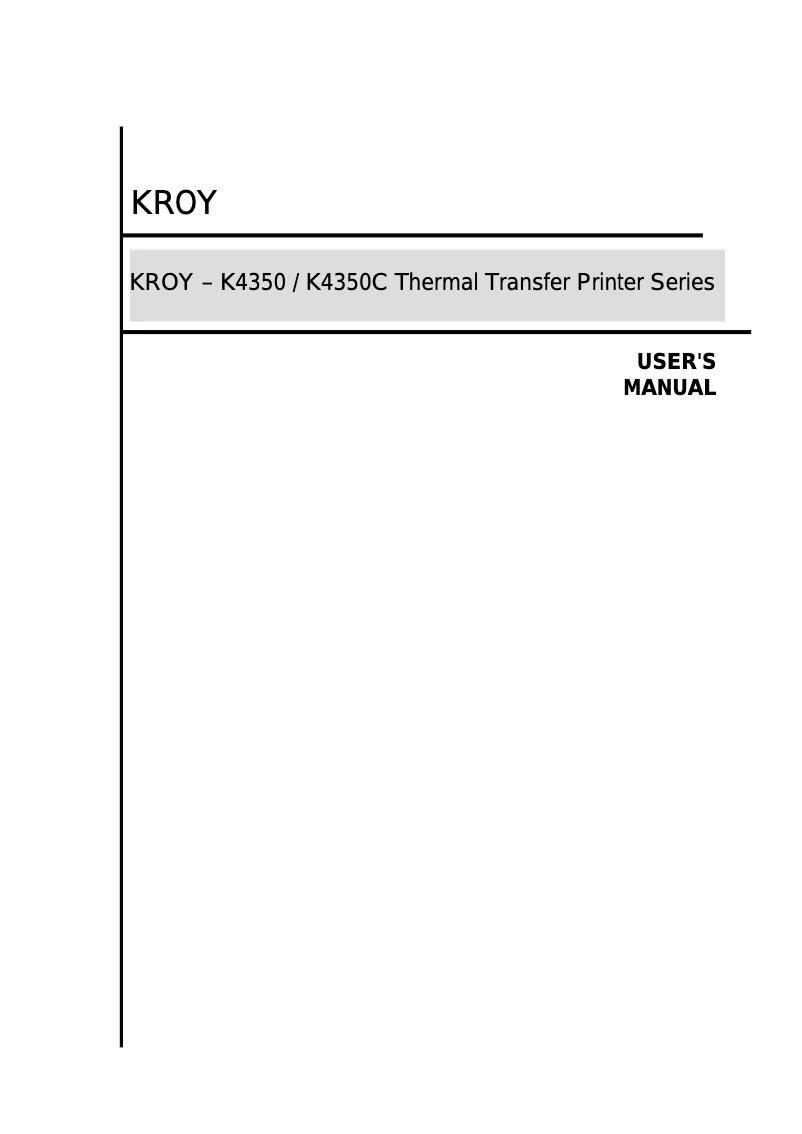 Page 1 de la notice Manuel utilisateur Kroy L4350C
