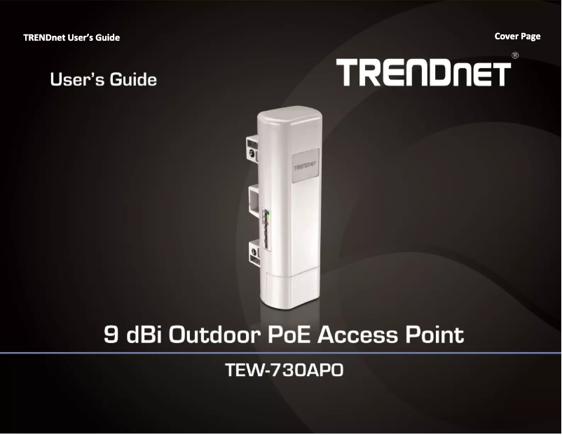 Page n°1 - Manuel utilisateur TRENDnet TEW-730APO