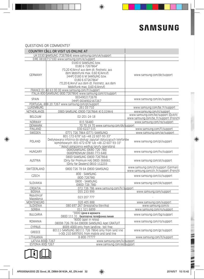 Page 1 de la notice Manuel utilisateur Samsung AR12HSFNMWKN