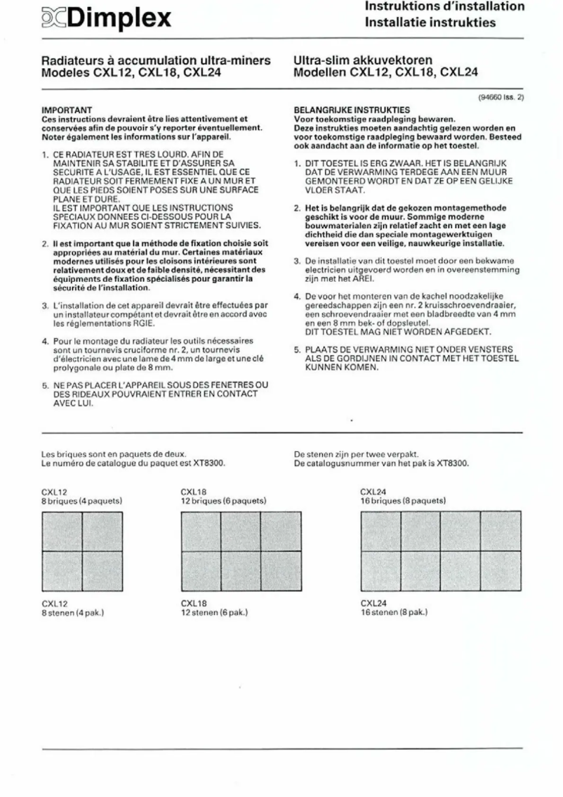 Page n°1 - Manuel utilisateur Dimplex CXLS18N
