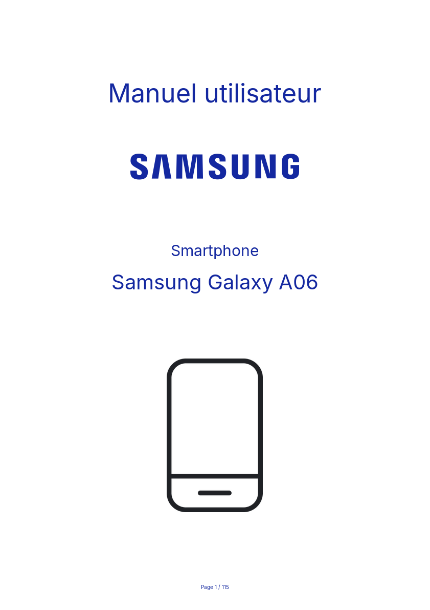 Image de la première page du manuel de l'appareil Galaxy A06