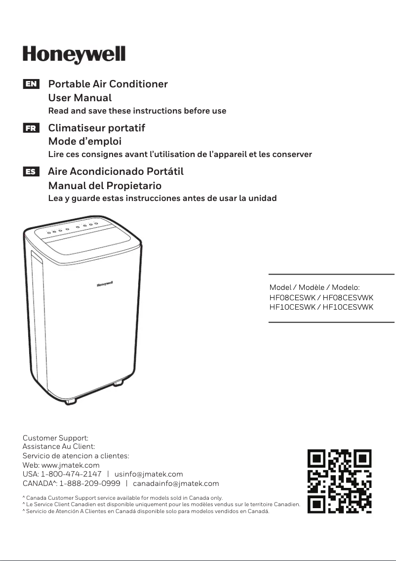 Page n°1 - Manuel utilisateur Honeywell HF0CESVWK
