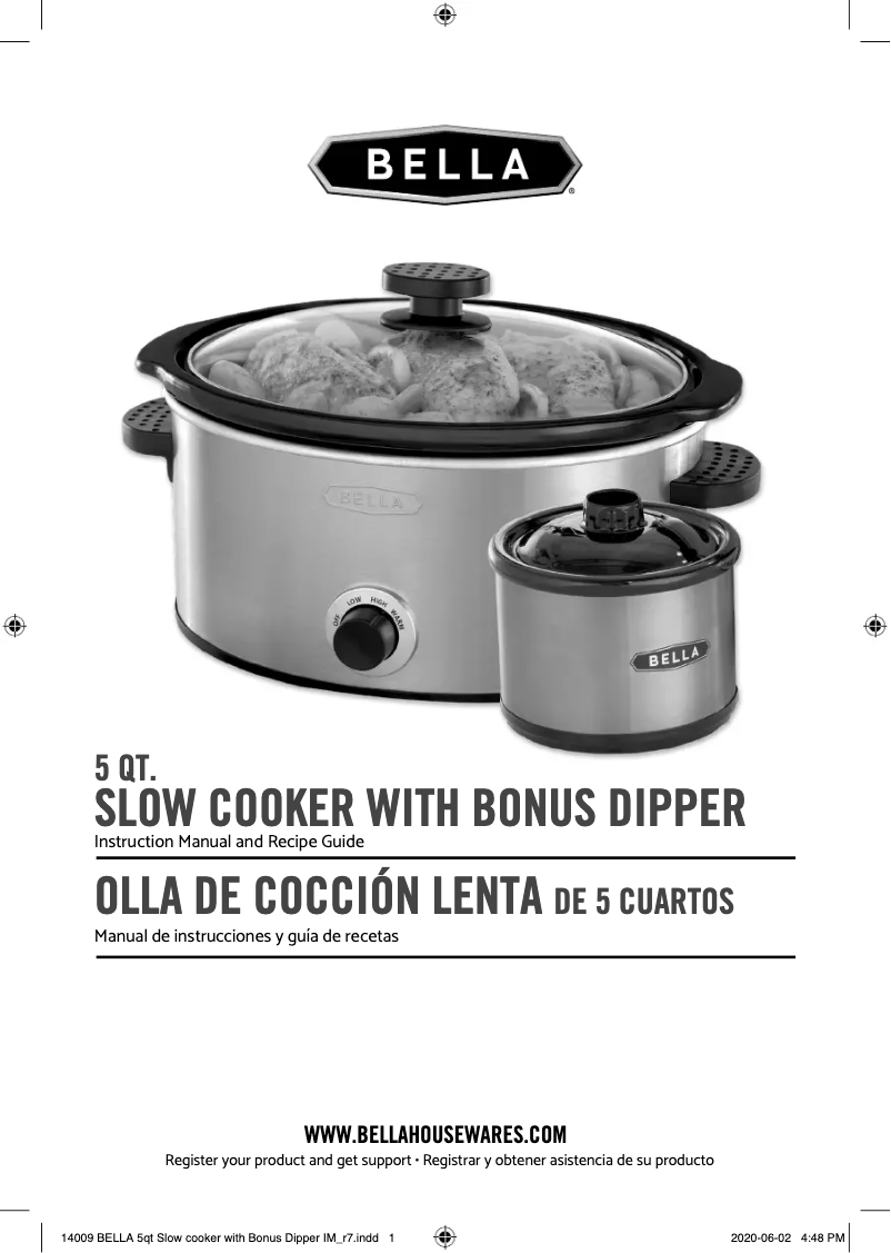 Image de la première page du manuel de l'appareil 5qt Slow Cooker with Bonus Dipper