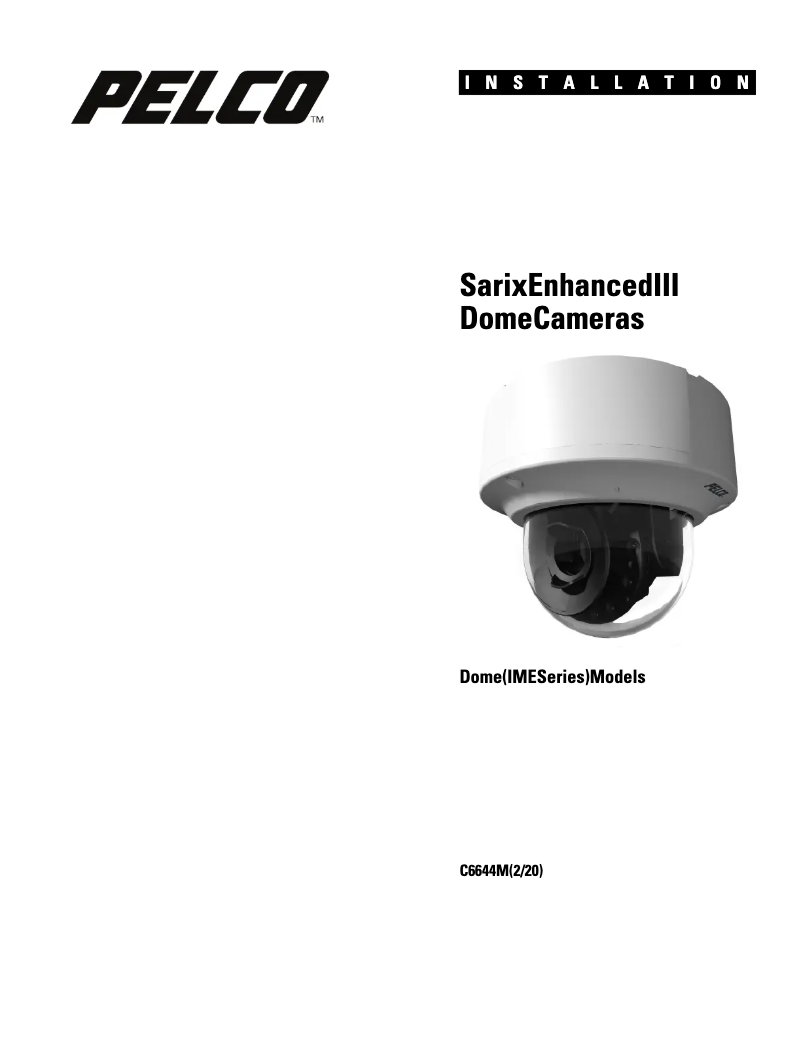 Page 1 de la notice Manuel utilisateur Pelco Sarix Enhanced IME332-1ERS