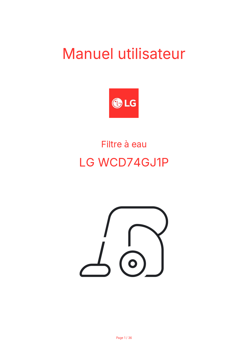 Page n°1 - Manuel utilisateur LG WCD74GJ1P