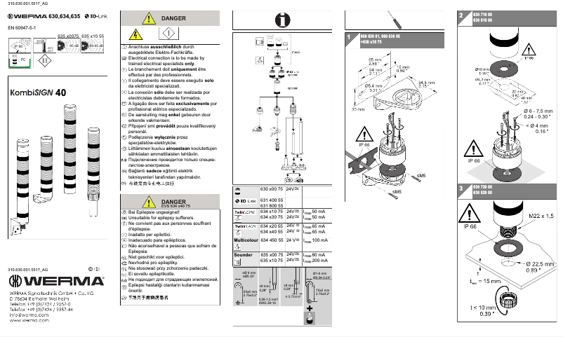 Page n°1 - Manuel utilisateur Werma 634