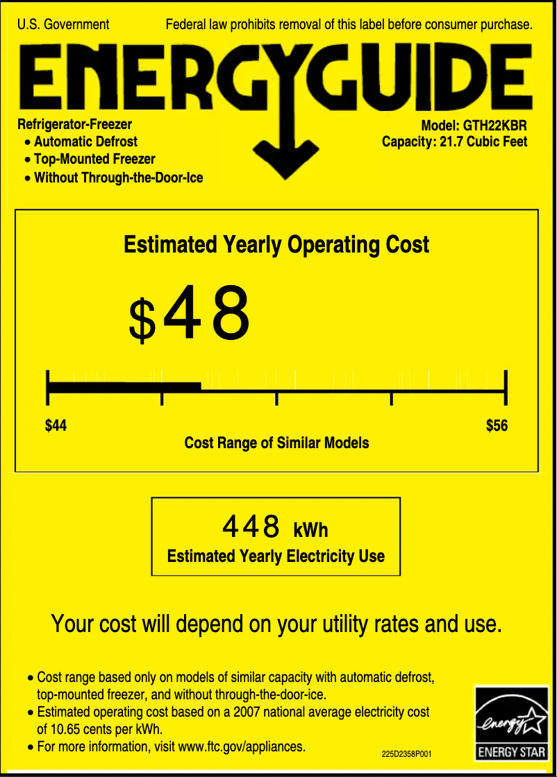 Image de la première page du manuel de l'appareil GTH22KBRWW