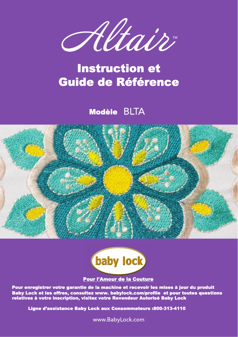 Página 1 del manual Manual de usuario Baby Lock Altair