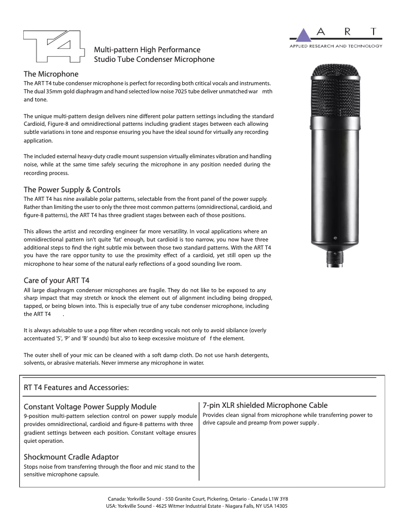 Page 1 de la notice Manuel utilisateur ART T4