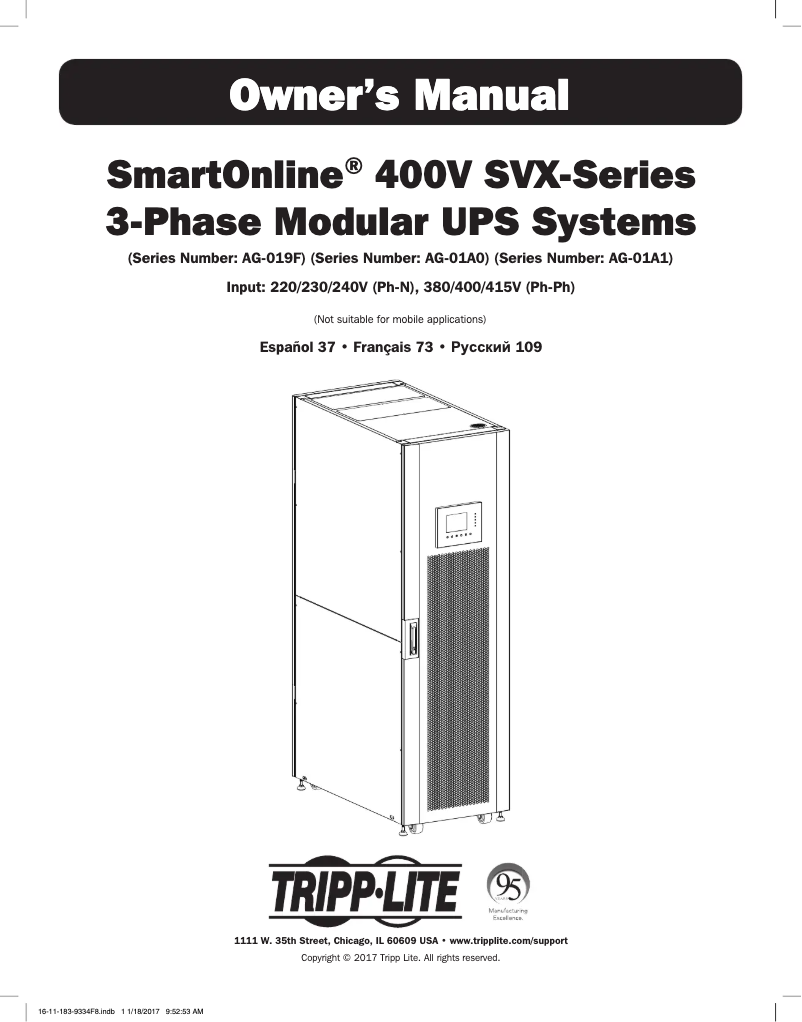 Página 1 del manual Manual de usuario Tripp Lite SmartOnline SVX30KM1P5B
