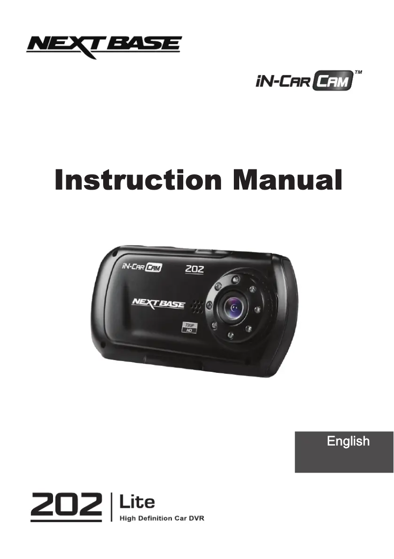 Page n°1 - Manuel utilisateur Nextbase iN-CAR CAM 202 Lite