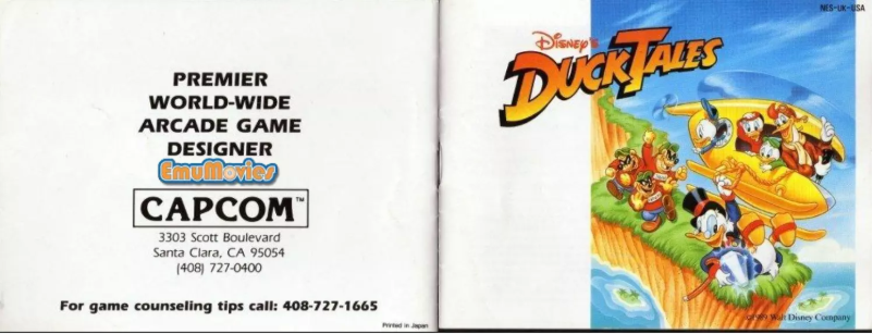 Image de la première page du manuel de l'appareil Duck Tales (NES)