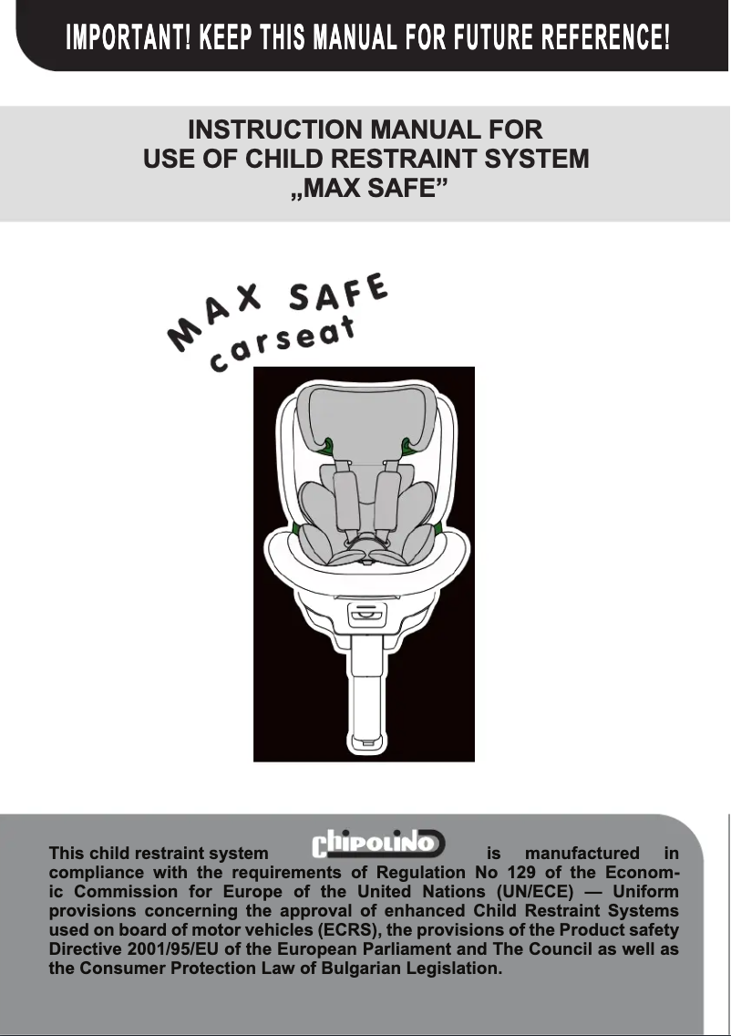 Page 1 de la notice Manuel utilisateur Chipolino Max Safe