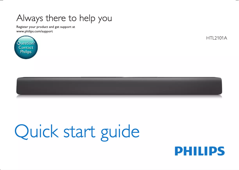 Page 1 de la notice Guide de démarrage rapide Philips HTL2101A
