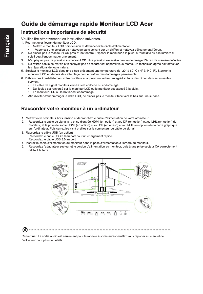 Image de la première page du manuel de l'appareil XZ321QU