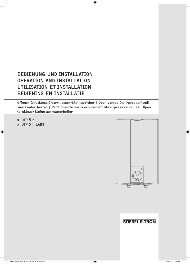 Page 1 de la notice Manuel utilisateur Stiebel Eltron UFP 5 h