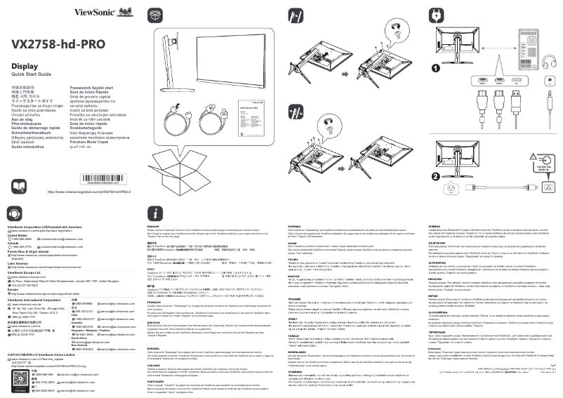 Page n°1 - Guide de démarrage rapide Viewsonic VX2758-HD-PRO-2