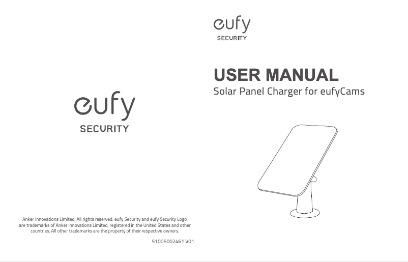Page 1 de la notice Manuel utilisateur Eufy eufyCam Solar Panel