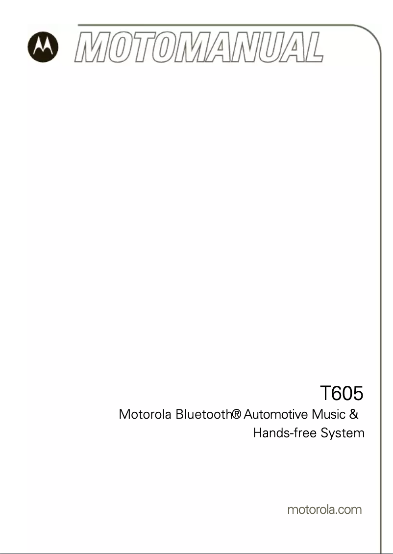 Page 1 de la notice Manuel utilisateur Motorola Talkabout T605