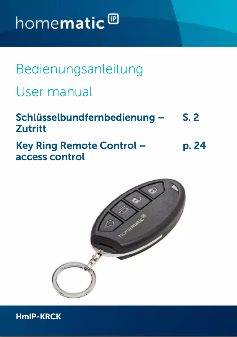 Image de la première page du manuel de l'appareil HmIP-KRCK