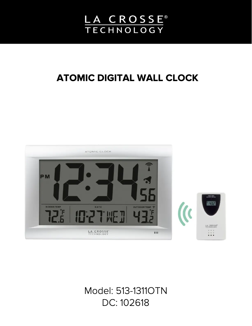 Page 1 de la notice Manuel utilisateur La Crosse Technology 513-1311OTN