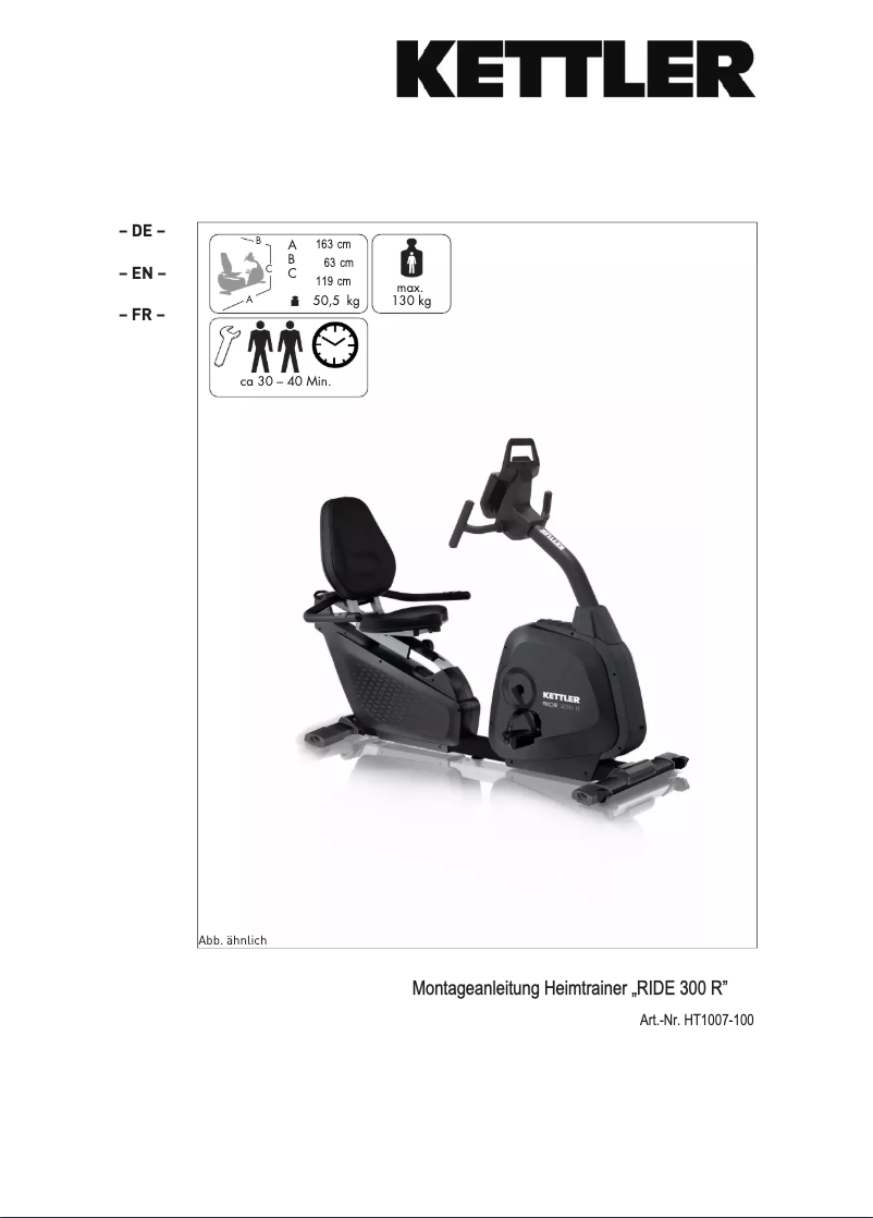 Image de la première page du manuel de l'appareil Ride 300 R