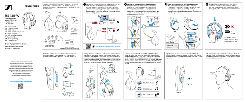 Page 1 de la notice Guide de démarrage rapide Sennheiser RS 120