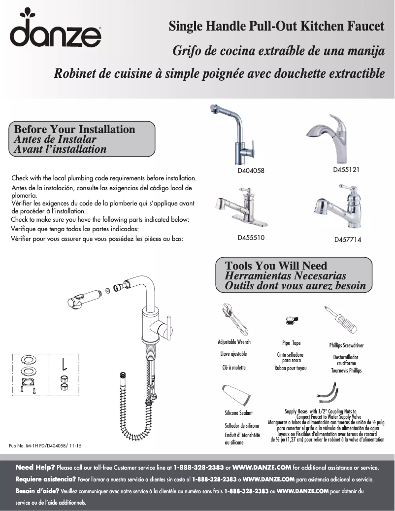 Page n°1 - Manuel utilisateur Danze D404058