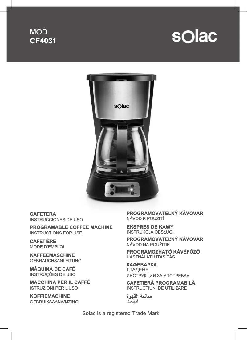 Page n°1 - Manuel utilisateur Solac Stillo Digital CF4031