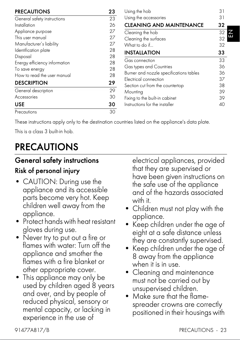 Page n°1 - Manuel utilisateur Smeg SRV596GM5