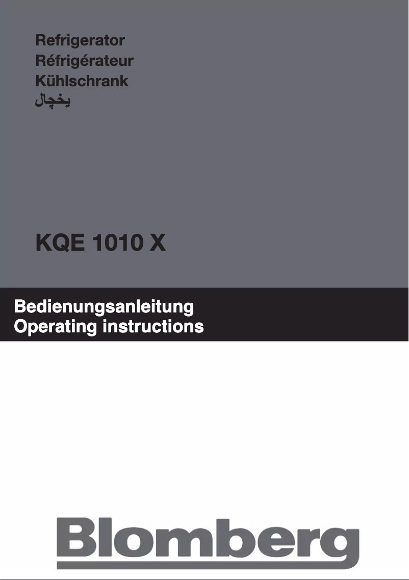 Page n°1 - Manuel utilisateur Blomberg KQE 1010 X