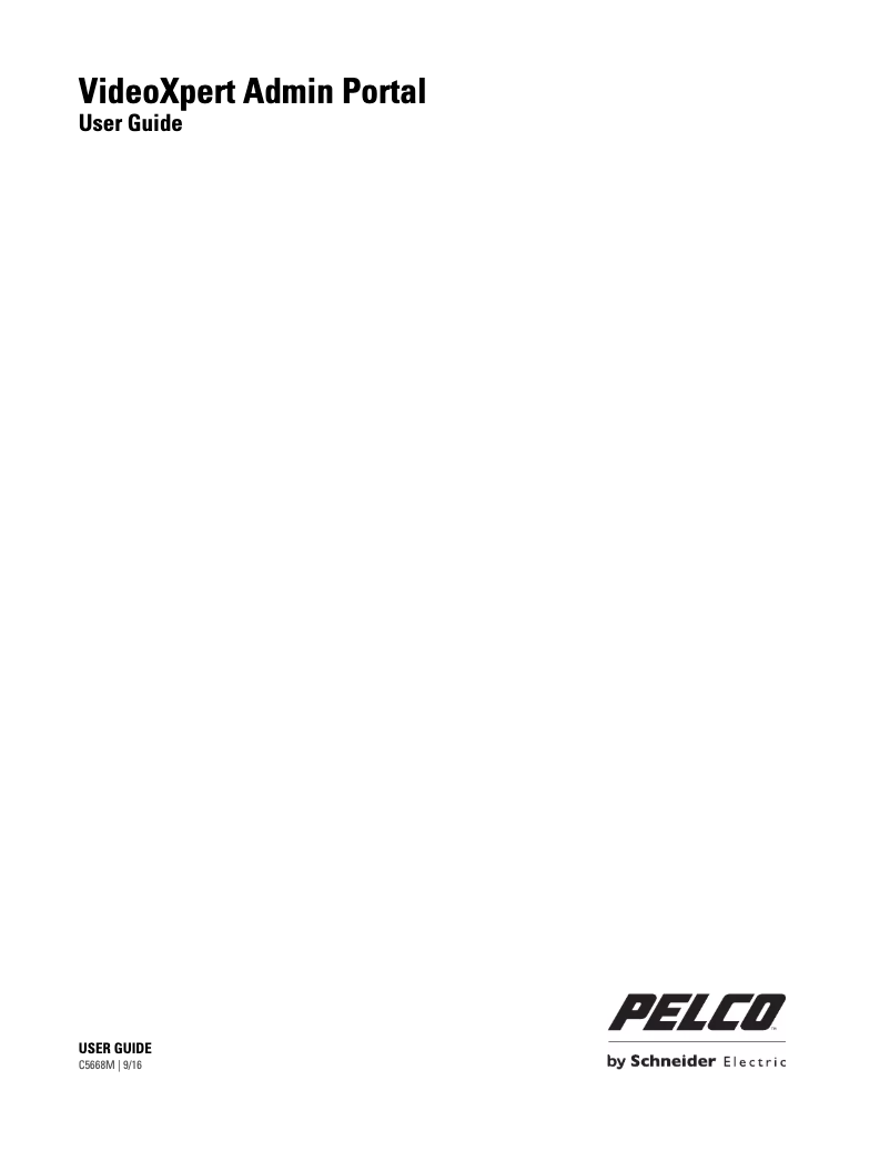 Page n°1 - Manuel utilisateur Pelco VideoXpert