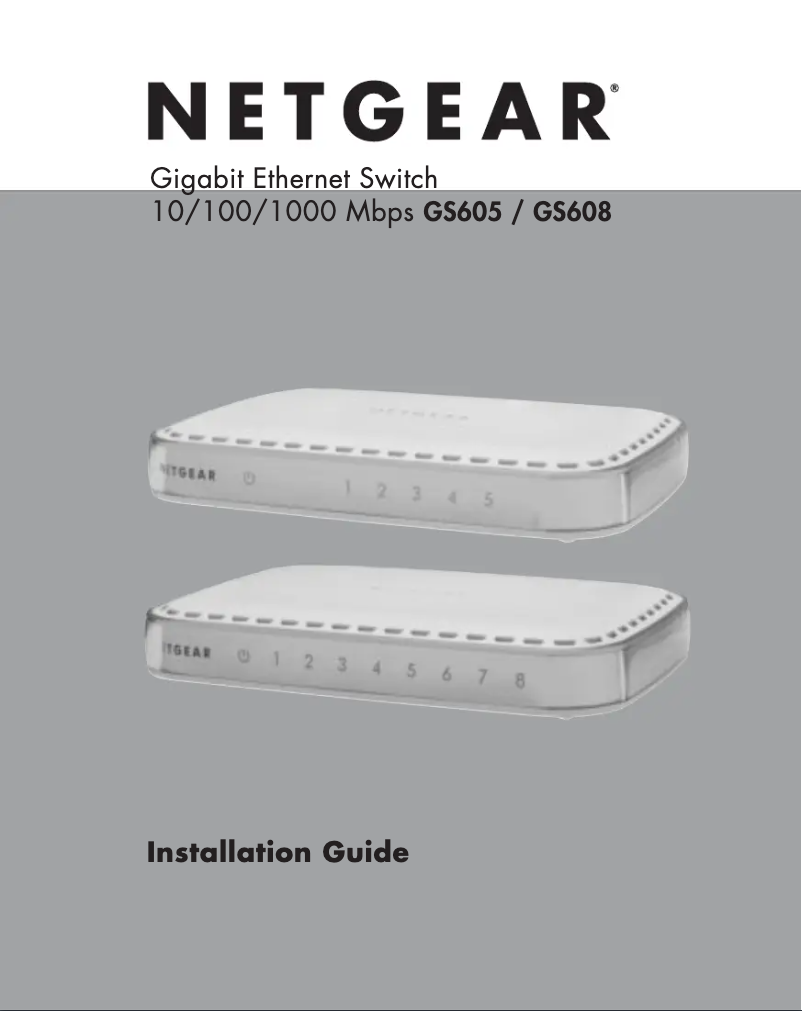 Page n°1 - Manuel utilisateur Netgear GS605