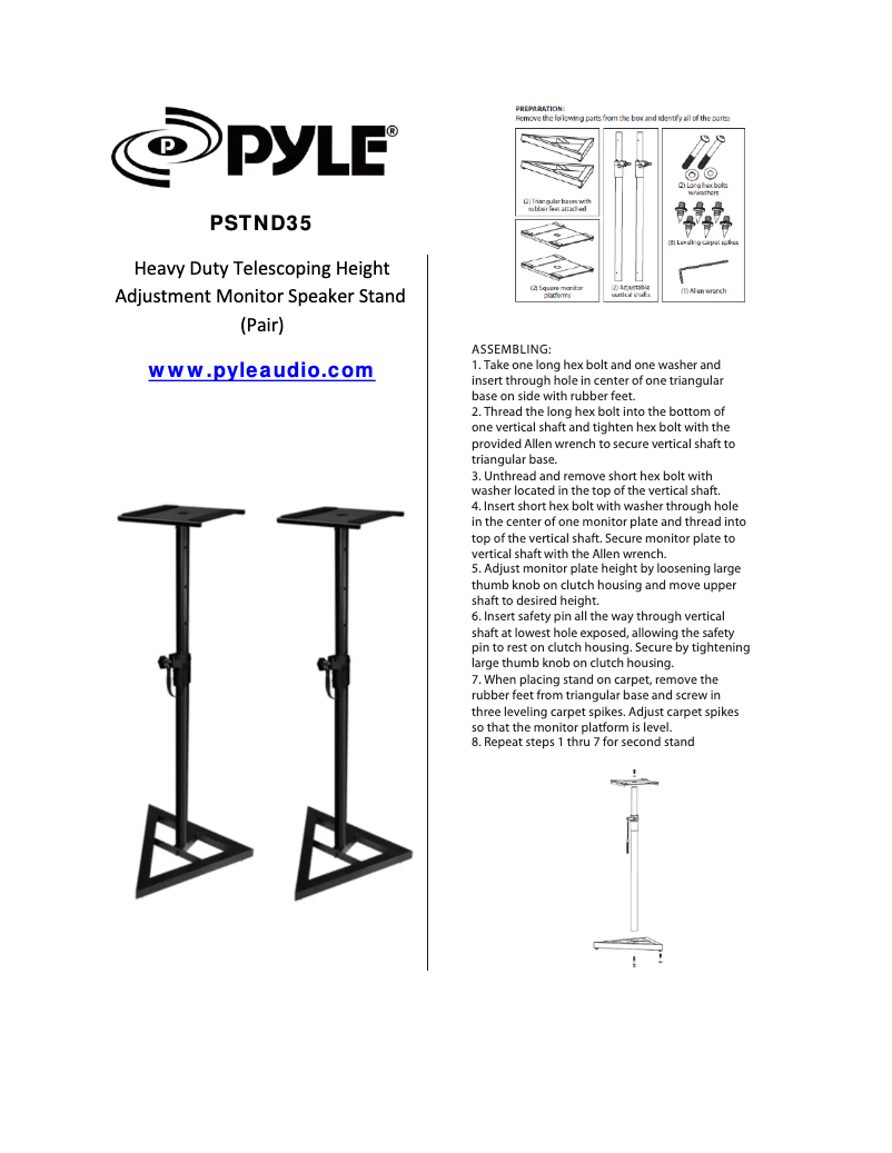 Image de la première page du manuel de l'appareil AZPSTND35