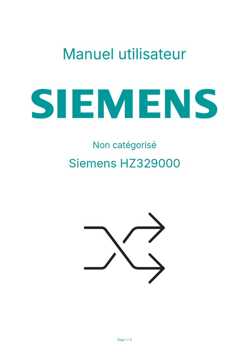 Page n°1 - Manuel utilisateur Siemens HZ329000