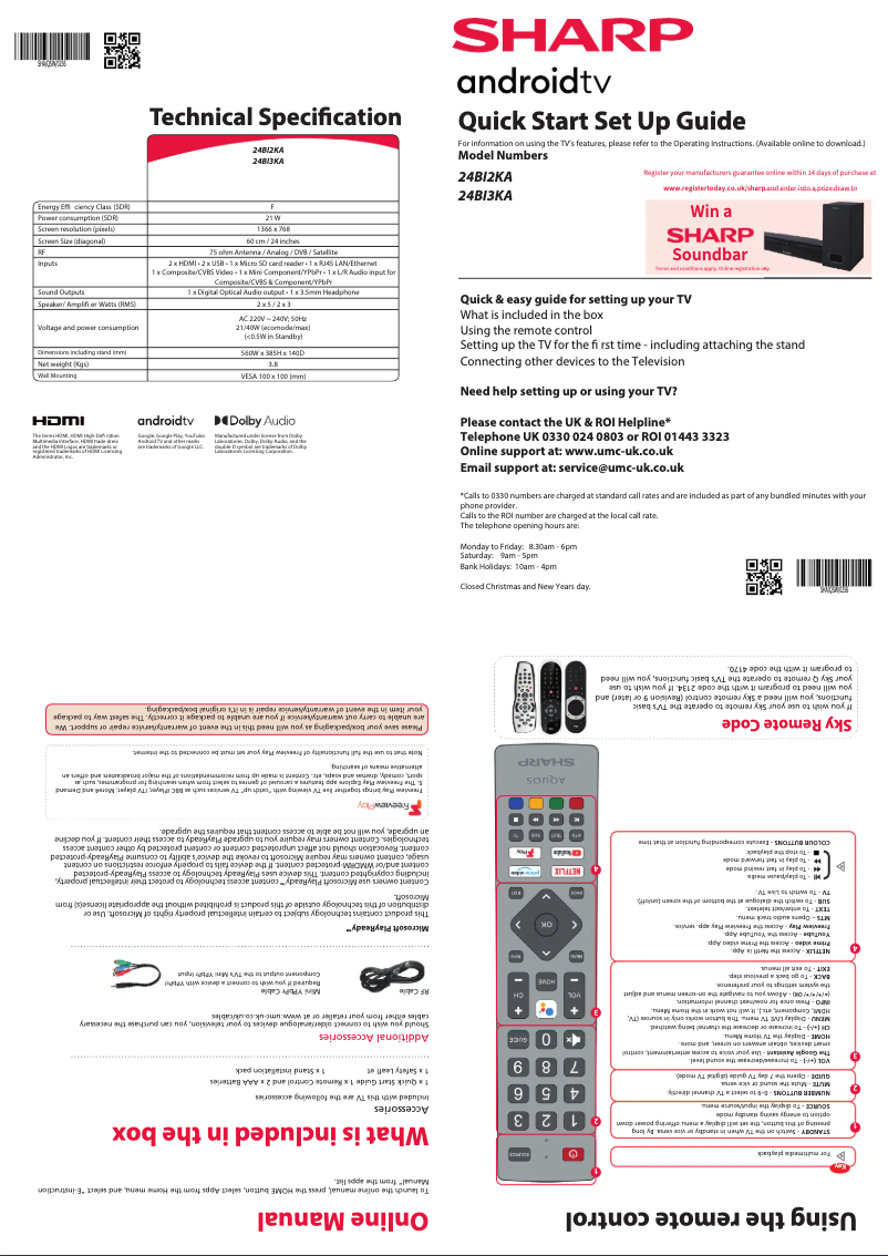 Page n°1 - Guide de démarrage rapide Sharp 24BI2KA
